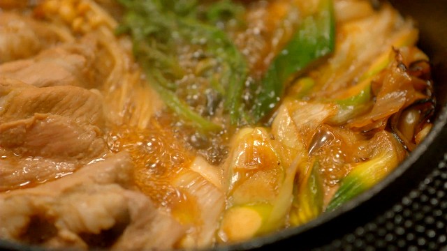 「コロムビア」の豚すき焼き